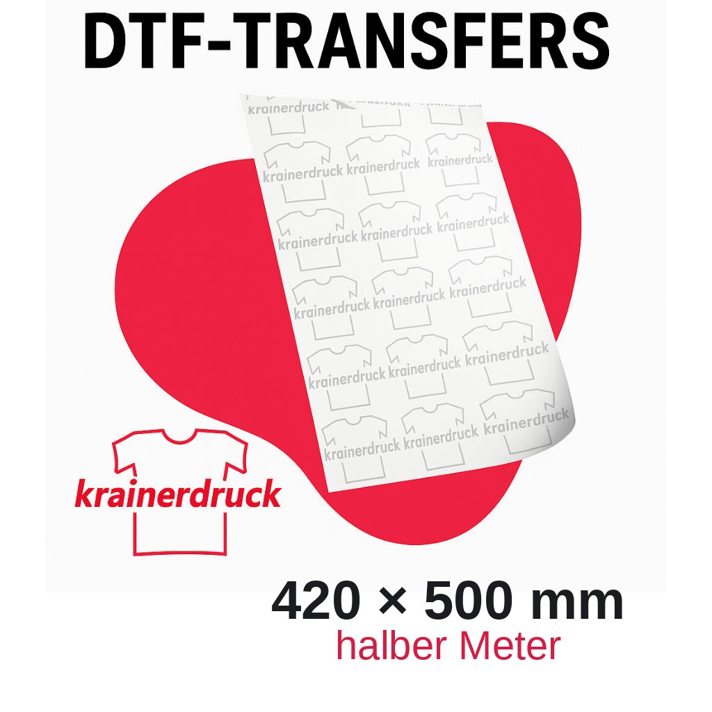 DTF Folie 420 x 500 mm halber Meter von Krainerdruck